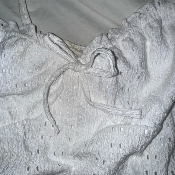 White Ruched Spaghetti Strap Dress - Picture 2 of 5